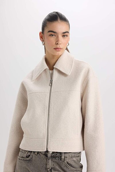 DeFacto Водонепроникна куртка з регулярним кроєм, поло-комірцем, блискавкою та кишенями C0935AX25SP