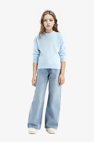 DeFacto Pulover pentru fete, cu decolteu standard, tricotaj C6902A825AU