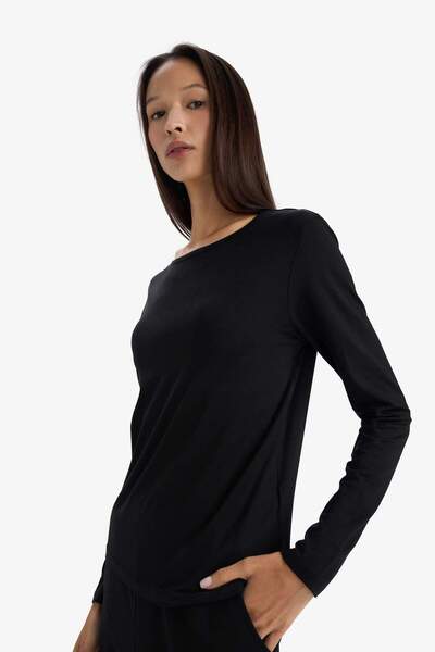 DeFacto Crew Neck Long Sleeve Top-Fall in Love F5032Ax25Wn