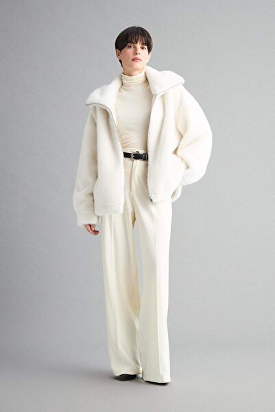 DeFacto Regular Fit Zippered Faux Faux Fur Coat F5567Ax25Wn