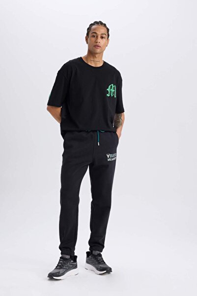 DeFacto DeFactoFit NBA Milwaukee Bucks Oversize Φαρδιά Μπλουζάκι με κοντό μανίκι B3910AX24SP