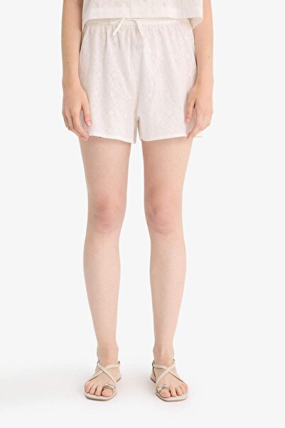 DeFacto Κανονική μέση κοντό σορτς με κέντημα E6394AX25SM