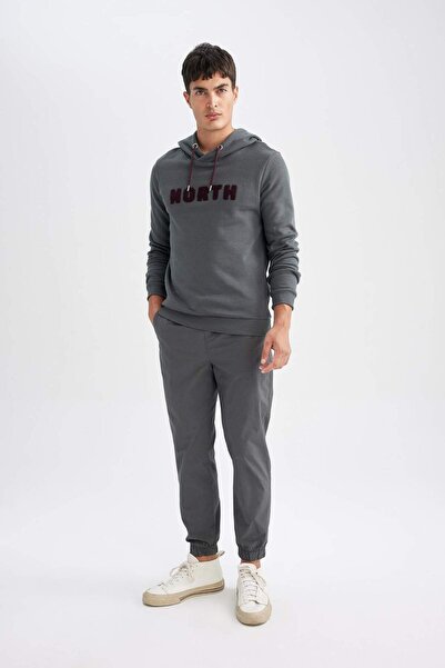 DeFacto Basic Cotton Jogger Pants - ίσια μέση, τσέπες με κορδόνια, ελαστικό πόδι D7782ax24au