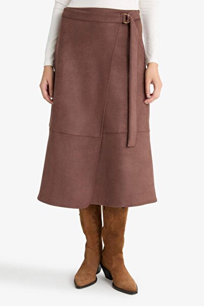 DeFacto Wrap Suede Midi Skirt G1109Ax25Au