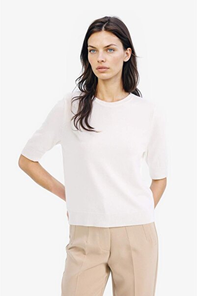 DeFacto Regular Fit Basic-Strickpullover mit Rundhalsausschnitt und kurzen Ärmeln D6272AX25SM