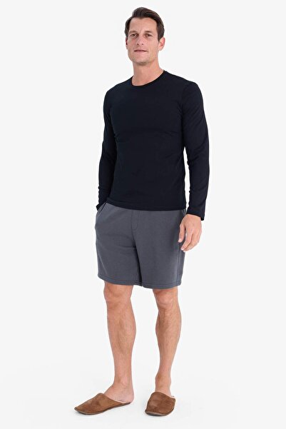 DeFacto Slim Fit Slim Fit Crew Neck Basic Solid Long Sleeve Sleepwear Top Z2771Az24Au