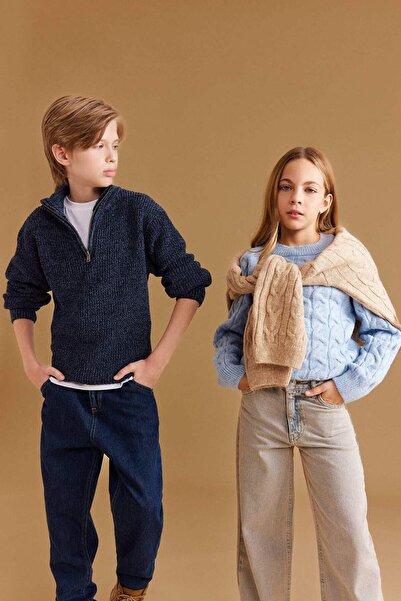 DeFacto Fiú fél garbó cipzáras kötöttáru pulóver C3111A824WN