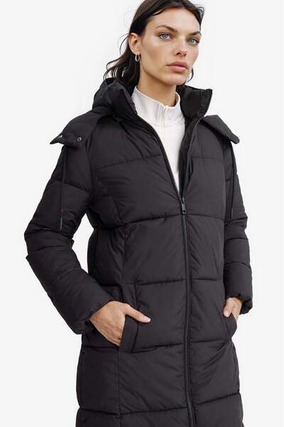 DeFacto Wasserdichter, normal geschnittener, langer Mantel mit Kapuze und Reißverschluss E8703AX25WN