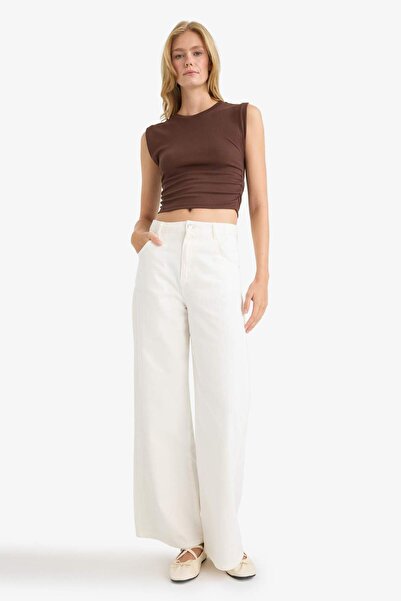 DeFacto Slim Fit Slim Fit Crew λαιμόκοψη με ραβδώσεις F4422AX25SM