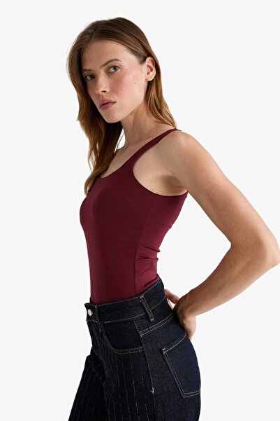 DeFacto Τετράγωνος γιακάς Basic Solid Snap Body F8245AX25HS