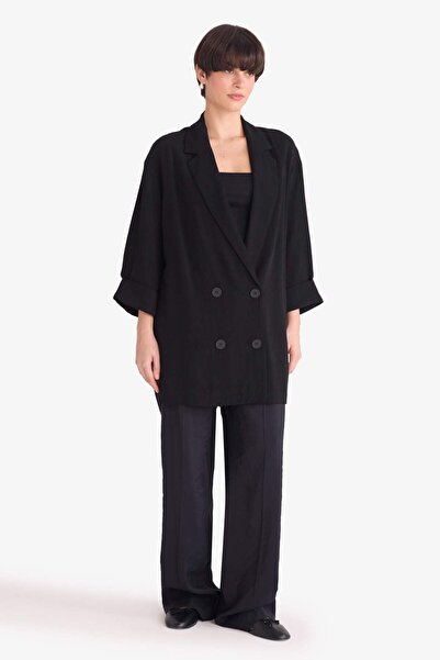 DeFacto Μπλέιζερ με γιακά με κανονική εφαρμογή, βαμβακερό μπλέιζερ G0397AX25AU