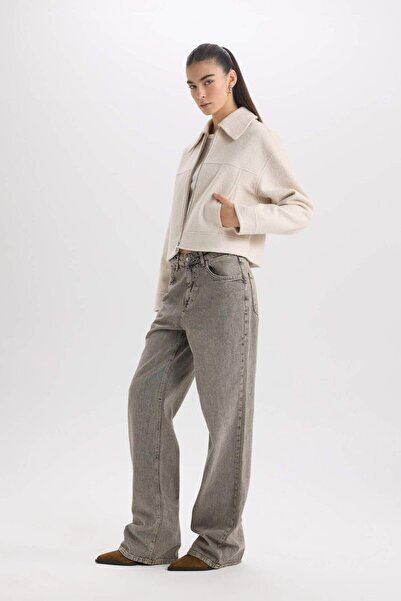 DeFacto Водонепроникна куртка з регулярним кроєм, поло-комірцем, блискавкою та кишенями C0935AX25SP