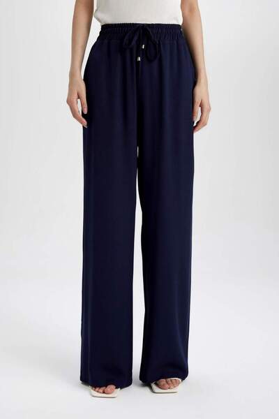 DeFacto Florida High Waist Wide Leg Belmando Basic Pants with Pockets J8738Az24Sm