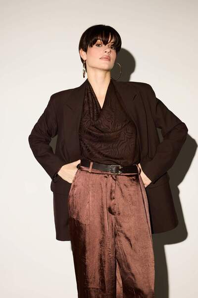 DeFacto Μπλέιζερ με γιακά με φαρδύ κορμό E7732AX25AU