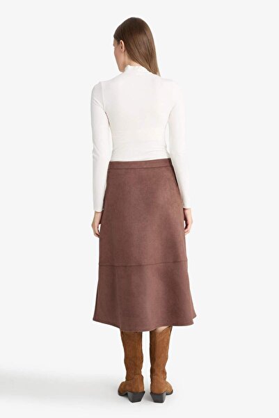 DeFacto Wrap Suede Midi Skirt G1109Ax25Au