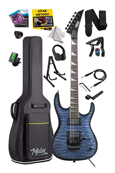 Midex Crade-ST Blue Rosewood Klavye Super Strat Kasa HH Yüksek Kaliteli Elekt...
