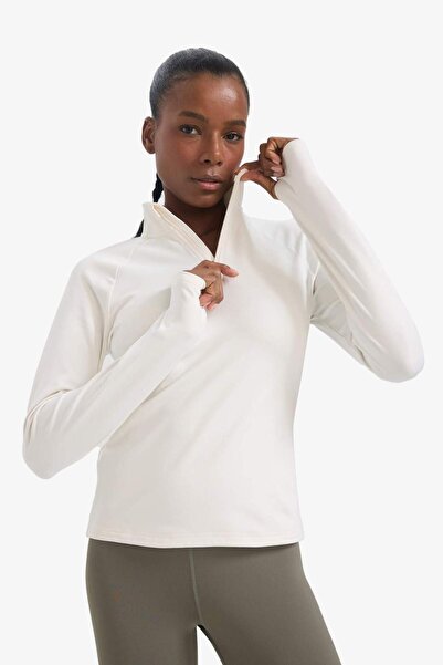 DeFacto DeFactoFit Slim Fit stojací límeček Sportovní tričko s dlouhým rukávem z těžké tkaniny B0811AX23AU