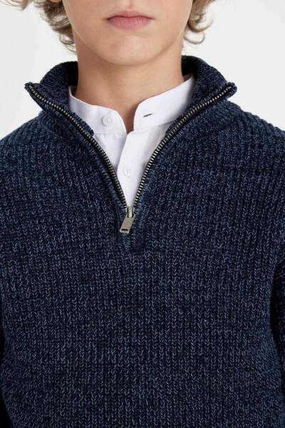 DeFacto Fiú fél garbó cipzáras kötöttáru pulóver C3111A824WN