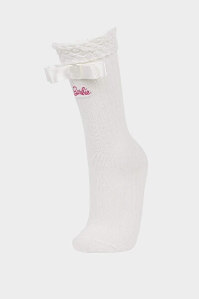 DeFacto Girls Barbie Cotton Knee High School Socks F4199A8Ns