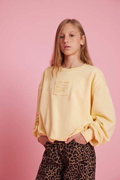 DeFacto Kız Çocuk Oversize Geniş Kalıp Bisiklet Yaka Baskılı Sweatshirt G2460...