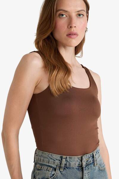 DeFacto Τετράγωνος γιακάς Basic Solid Snap Body F8245AX25HS