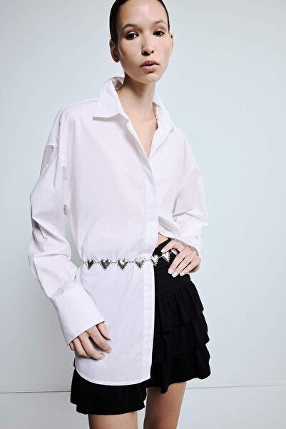 DeFacto Women's Silver Heart Themed Metal Chain Belt G3802Axns