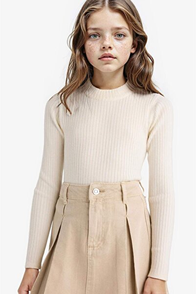 DeFacto Girl's Fitted Crew Neck Knitwear Sweater E9849A825Au