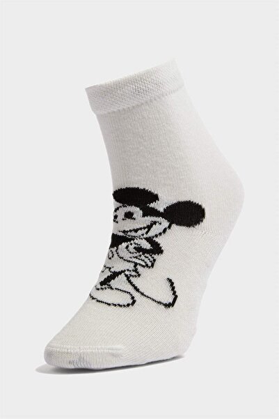 DeFacto Baby Boy Disney Mickey & Minnie Anti-Slip Sole 3-Piece Cotton Long Socks F6984A5Ns