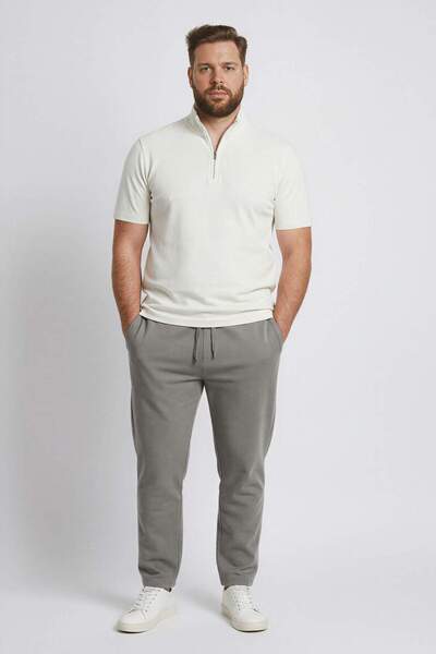 DeFacto Regular Fit Παντελόνι με κορδόνια μέσης με τσέπες ίσιο παχύ παντελόνι D7836AX25AU