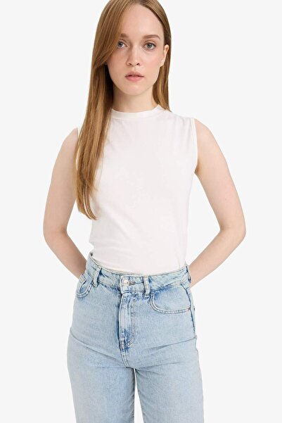 DeFacto Ärmelloses Basic-T-Shirt mit Rundhalsausschnitt, Tunika D4894ax24wn