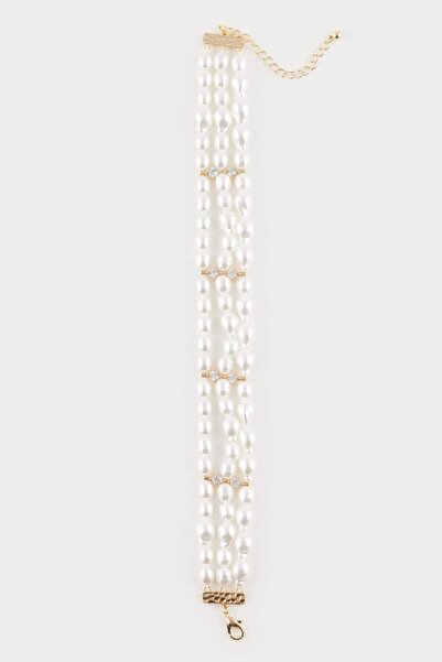 DeFacto Damen-Halskette mit Perlen E3992AXNS