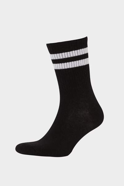 DeFacto Bequeme elastische 5-teilige lange Baumwollsocken für Herren F5317AXNS