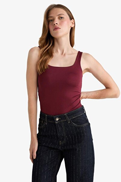 DeFacto Τετράγωνος γιακάς Basic Solid Snap Body F8245AX25HS