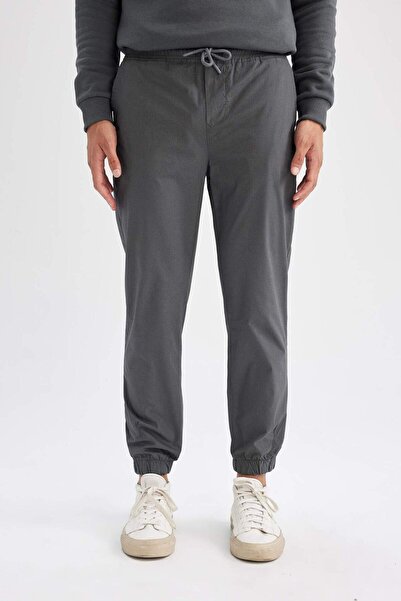 DeFacto Basic Cotton Jogger Pants - ίσια μέση, τσέπες με κορδόνια, ελαστικό πόδι D7782ax24au