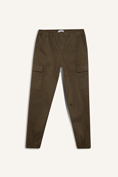 DeFacto Παντελόνι Gabardine Jogger - με τσέπη Cargo και ελαστική μέση C9163AX25SP