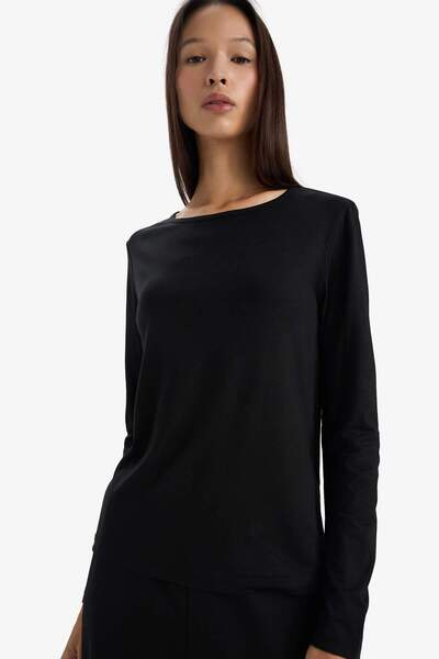 DeFacto Crew Neck Long Sleeve Top-Fall in Love F5032Ax25Wn