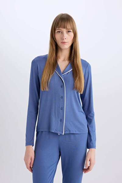 DeFacto Set de pijamale pentru a se îndrăgosti - Potrivire obișnuită, mânecă lungă, set de sus și de jos E1804AX24WN