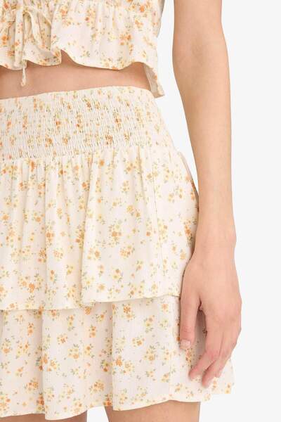 DeFacto Μίνι φούστα Coool σε γραμμή Α με λουλουδάτο σχέδιο και κρυμμένη μέση από βισκόζη F5130AX25SM