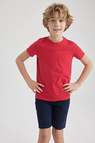 DeFacto Boy's Crew Neck Basic Short Sleeve T-Shirt K1687A623Sm