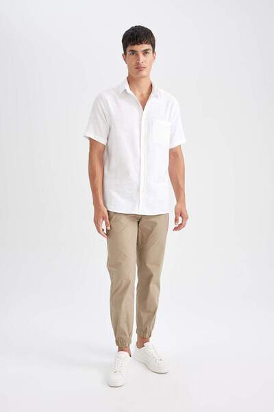 DeFacto Basic Cotton Jogger Pants - ίσια μέση, τσέπες με κορδόνια, ελαστικό πόδι D7782ax24au