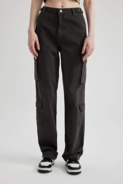 DeFacto Straight Fit Gabardine Cargo nadrág - zsebekkel, B7611ax24sp