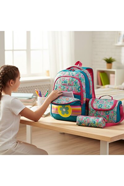 Kidessa 1308 حقيبة مدرسية أساسية للجنسين مع ظهر تشريحي