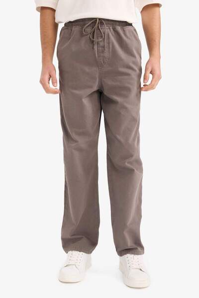 DeFacto Beli Lace-Up Pocketed Straight Leg Trousers G3162Ax25Au