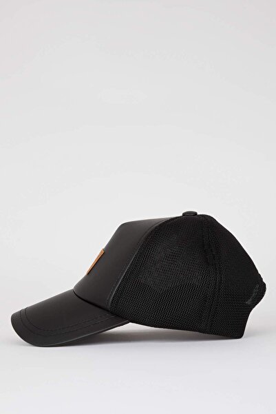 DeFacto Men's Faux Leather Cap Hat W8557az23sm