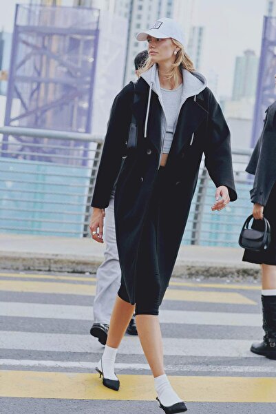 DeFacto Regular Fit Stamp Coat Hooded Button D4184Ax24Wn