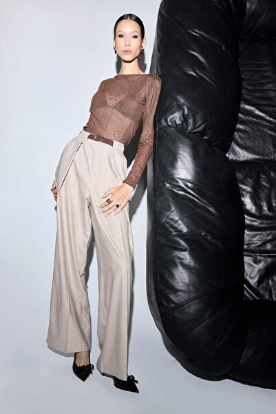 DeFacto Μπλούζα με μακρύ μανίκι από ύφασμα με λαιμόκοψη καγιάκ G5939AX25WN