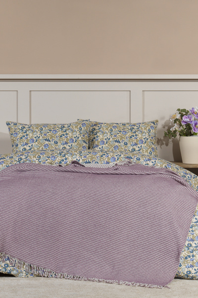 Elart بطانية كارلوس مزدوجة الوافل (200×220 سم) بنفسجي