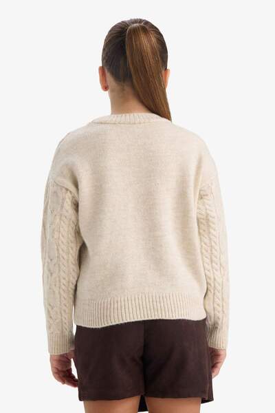 DeFacto Girl's Loose Fit Crew Neck Knitwear Sweater G3063A825Au