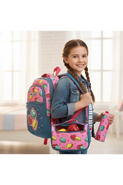 Kidessa 1308 حقيبة مدرسية أساسية للجنسين مع ظهر تشريحي