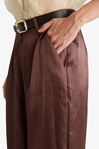 DeFacto Wide Leg Wide Leg Ankle Length Satin Trousers G2936Ax25Au